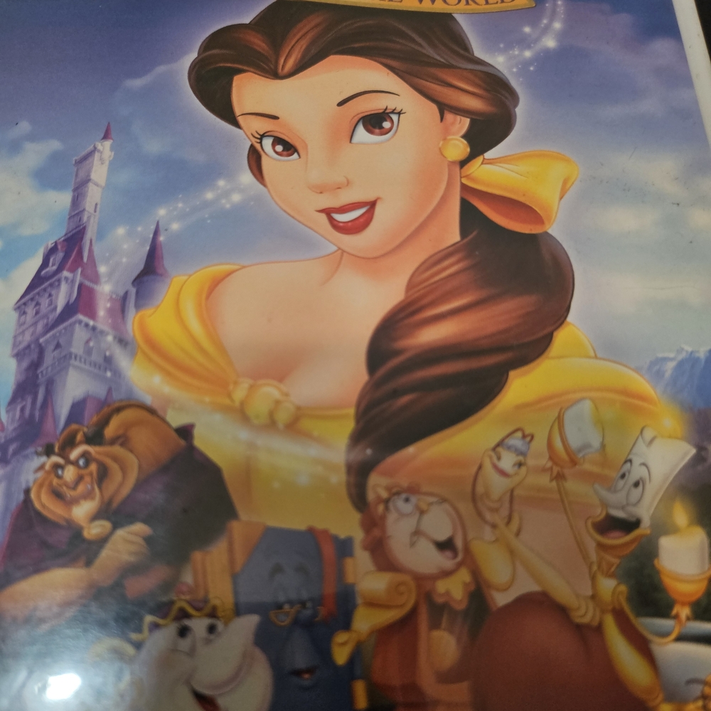 Disney Beauty and the Beast DVD Cover with Yellow and Blue